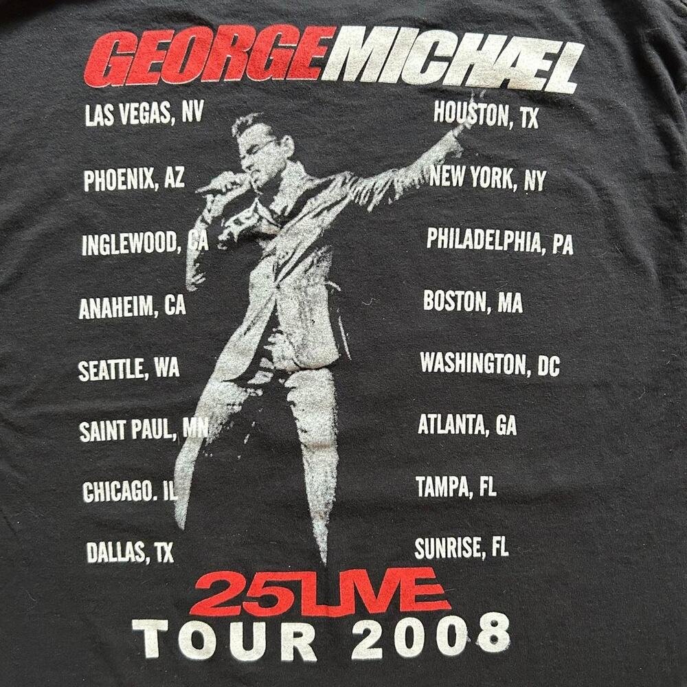 Vintage George Michael 25 Live Tour 2008 official tour concert merch Band Tee M - Picture 4 of 8